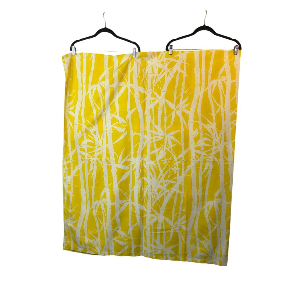 RARE Wamsutta Ultracale Yellow “Bamboo” Pattern Graphic Flat Sheet 82 x 98
